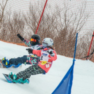 The Boarder Cross track at Stratton. Stratton is the home mountain of Olympic snowboarder Lindsey Jacobellis.